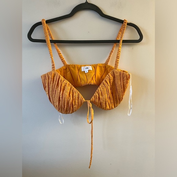 LPA Robin Scrunchie Bralette Top in Tangerine Dream - Picture 3 of 9